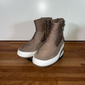 Aqua College Womens Sage Zipper Slip on Booties Taupe 7 M